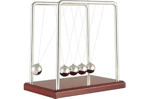 TOYS4BOYS Pendolo di Newton Perpetuo -Newton Gioco Pendolo a sfera bilanciata (18 cm) 5 Sfere Newton