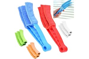 KARE & KIND Nettoyeur de Store de fenêtre – 2 Pinces et 5 Manchons Amovibles – Outil de Nettoyage idéal pour Stores, Volets, Stores, couvercles d'aération de climatisation, etc. – Rapide, Facile, Lavable,