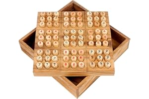 LOGICA GIOCHI Logica Puzzles Art. Drewniane Sudoku - Drewniana Gra Matematyczna - Wzory w Zestawie - Kolekcja Orient Express