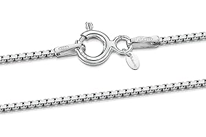 Amberta Collier Chaîne pour Femme en 925 Argent Sterling Maille Vénitienne 1 mm