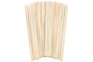 Aneco 30 cm/12 inches Bamboo Skewers Natural Wooden Skewers Sticks for BBQ, Cocktail, Shish Kabobs, Party Essentials, 100 Pieces