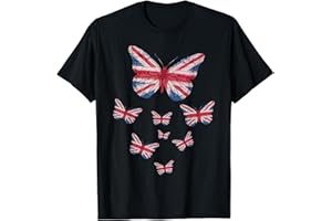 Butterfly Beautiful with UK Flag Women Girl Kids Union Jack T-Shirt