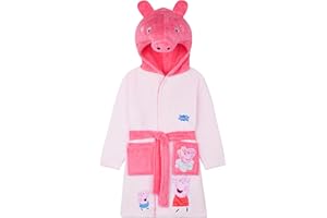 Peppa Pig Robe de Chambre les Tout-Petits et les Filles, Peignoir de bain Polaire à Capuche Ultra Doux, Cadeau Fille
