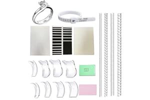 EXQUIMA 17PCS Ring Size Adjuster, Clips Invisible Ring Size Adjuster Silicone Guards, Spiral Silicone Tightener Ring Size Reducer, for Loose Rings, Ring Guard Ring Spacer Fit Almost Any Rings