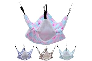 LXTaoler Amaca piccola gabbia per animali domestici, accessori per gabbia di porcellini d'India, calda amaca per cincillà, scoiattoli Hamaster, altri piccoli animali, 34 x 34 cm(rosa)