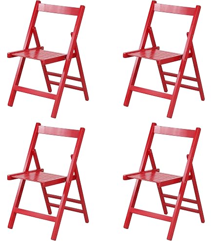 Set 4 Sedie Pieghevoli In Legno - Legno Di Faggio Verniciato, Bianche, Per Giardino, Casa E Campeggio