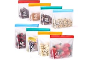 JOYOLDELF oyoldelf Bolsas Fruta Reutilizables, PEVA Bolsa Reutilizable, Bolsa Hermetica, Ziplock Bags, 8 unidades