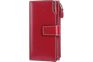 Portfel damski SENDEFN, skórzany portfel damski o dużej pojemności, L, portfel RFID