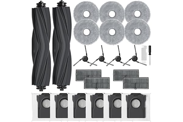 Kit d'accessoires pour Dreame X40 Ultra Complete/L10s Ultra Gen3/L40 Ultra/X40 Ultra/X40 Master/Mova P50 Pro Ultra, 2 Brosse Principale, 6 Sacs à Poussière, 6 Serpillere, 4 Filtres, 4 Brosse Latérale