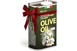 ‎FOODICO Foodico Knoblauchöl – Extra Natives Olivenöl Italienisch – 250ml Metalldose Kaltgepresst – Aromatisches Würzöl für Pasta, Aioli & Grillen – Vegan & Natürlich