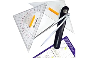 EDIZIONI IL FRANGENTE Set squadrette e Compasso nautici - Kit carteggio Skipper - Corredo Il Frangente STR 27