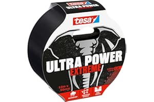 tesa Ultra Power Extreme Cinta de Reparación - Cinta Adhesiva para Reparar - Fijación Extrafuerte - Superficies Rugosas - Resistente al Clima - Rasgable a Mano - 10 m x 50 mm
