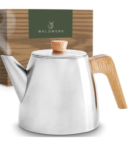 Théière En Céramique Fine Bone ASA Avec Passoire Inox - 1 Litre - Design Blanc Brillant - Lave-vaisselle