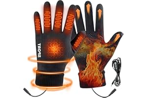 Yiijode Guantes calefactables, guantes eléctricos para hombre y mujer, con 3 niveles de calor, para pantalla táctil, para escalada, senderismo, ciclismo, camping