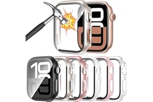 HAANILKYI 6 Stück Schutzhülle mit Displayschutzfolie Kompatibel mit Apple Watch Series 10 42mm, Rundum Ultradünne PC Hard Hülle Kratzfest Schutzhülle für iWatch 42mm