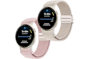 Gittos 20mm Magnétique Bracelet pour Garmin Vivomove 3/HR/Style/Luxe/Vivoactive 5/3, Garmin Forerunner 55/165/245/645 Music/Venu Sq 2 Nylon Bracelets Sport Remplacement