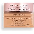 Revolution Beauty London, Conceal and Fix, Ultimate Coverage, Concealer, Light Beige, 11g