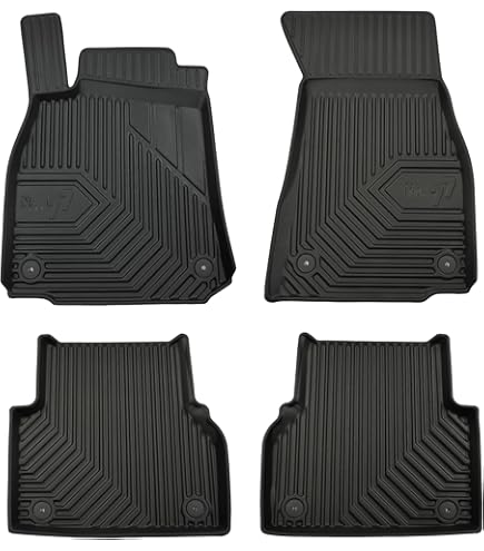 Audi 4K0061511A041 Rubber Floor Mats, 2 x Rubber Mats Rear All Weather Without Attachment Points, Black