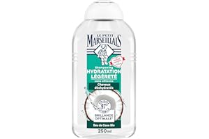 Le Petit Marseillais - Shampooing Hydratation Légèreté Eau de Coco Bio (flacon de 250 ml) – Shampoing sans silicone pour cheveux déshydratés – Soin cheveux brillance optimale 97 % d'origine naturelle