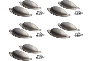 HARMAC HOUSE Cabinet Cup Handles 4 Pack Brushed Nickel Shaker Cupboard Drawer Pull Cup Handles 64mm Screw Spacing Kitchen Cupboard Bedroom Dresser Bathroom Wardrobe Pull Handles (4)