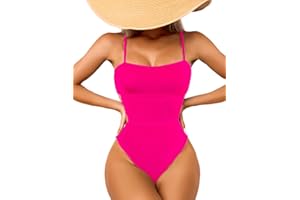 USUN Costume da Bagno Intero da Donna Costume da Bagno con Ritaglio Vita Alta Controllo della Pancia Costume Intero Monokini
