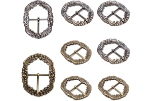 Sxutop 8 Stück Trachten Gürtelschnallen Set Vintage Schnallen Metall Rollschnallen 30mm Trachten Hosenträger Schnalle Ersatzschnalle für Trachtengürtel, Trachtenhosen, Lederhosen(Bronze; Antik Silber)