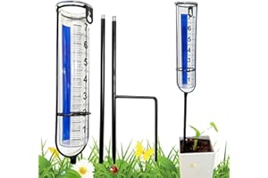 CYLOCRYA Pluviómetro Exterior, 17 cm Pluviómetro Jardin de Gran Capacidad para Exteriores Pluviómetro Medidor de Lluvia Exterior Desmontable para Césped, Valla, Terraza, Decoración de Jardín y Regalo para Jard
