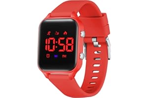 Timever orologio digitale bambina bambini con contapassi,sveglia,cronometro,luce,data-orologio per ragazzi e ragazze senza app e telefono con cinturino in silicone