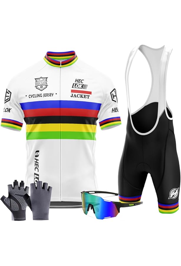Maillot De Cyclisme Homme Pro Manches Courte Respirant + Cuissard à Velo GEL Tenue De VTT - La