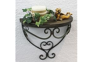 DanDiBo Etagère Murale 12095 Console Murale 31cm Malaga S en métal avec Tablette en Bois Etagère Salle de Bains