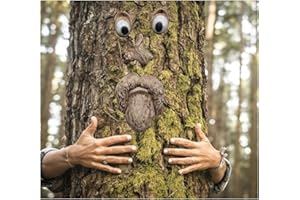 LUCKLY Viejo Hombre Árbol,Jardín Peeker Yard Art,Yarda Arte Escultura Decoraciones Al Aire Libre Escultura Árbol Cara Jardín Trasero Decoración, Divertido Árbol de Resina Cara Birdfeeder (D)