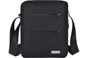 UBAYEE Męska Torba na Ramię Tablet iPad do 11 Cali (27 cm), Kieszeń Blokująca RFID, Kieszeń na Tablet, wodoodporny, Średni (Czarny)