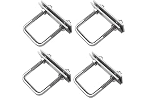 OBQCARE Bulloni a U Quadrato M8, 4 Pezzi Bulloni a U Quadrato, Bullone a U in Acciaio Inox Con Dadi e Piastra Di Telaio, per Tubo Dell'Acqua Fisso, Tubo, Barche