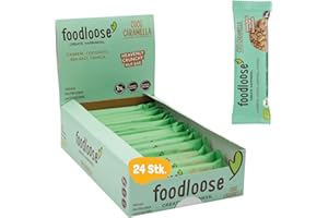 ‎FOODLOOSE foodloose Bio-Nussriegel Coco Caramella | Vegane, laktose- und glutenfreie Bio-Riegel ohne raffinierten Zucker | Cashews, Kokos, Meersalz & Vanille | Vorteilspack (24 Riegel x 35g)