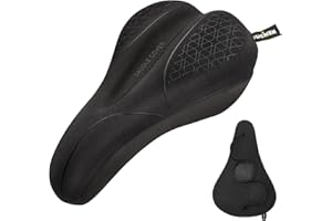 FUCNEN Funda de Gel Acolchada para Asiento de Bicicleta Negro, para Bicicleta, Suave y cómoda, Funda de Gel para sillín de montaña, Carretera tamaño Estrecho para Mujeres y Hombres, Ciclismo