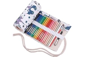 abaría Estuche Enrollable para Lápices Colores, Portalápices de Lona (no Tiene lápices),36/48/72 Agujeros