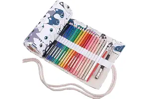 abaría Estuche Enrollable para Lápices Colores, Portalápices de Lona (no Tiene lápices),36/48/72 Agujeros