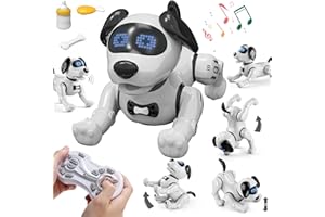 WISHTIME Remote Control Robot Dog Toy for Kids - Robot Toy Dog and Programmable Toy Robot, Smart Dancing Walking RC Robot Puppy, Interactive Voice Control Toys, Electronic Pets Gifts For Girls & Boys