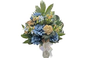 PLUS HOME Ramo para Cementerio de Flores Artificiales de Tela para Todos los Santos Medida + -78cm.ENCARADO DALIAS Azul