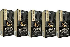 eGano Set de 5 boîtes Ganoderma cafe latte avec Ganoderma Lucidum (21 g x 20 sachets / boîte)