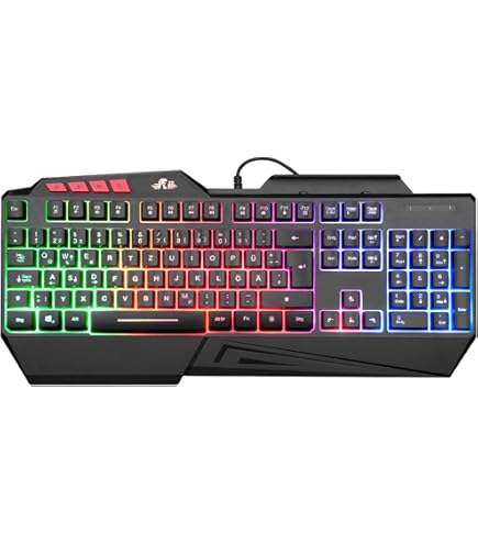 Trust Gaming Clavier De Jeu Semi-mécanique Avec Disposition Britannique GXT 881 ODYSS – Éclairage LED Multicolore, Anti-ghosting, 10 Touches D'accès Direct, PC/Ordinateur Portable