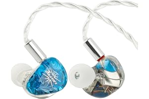 Linsoul Kiwi Ears Orchestra Lite Performance Custom 8BA in-Ear Monitor con Cavo Staccabile 4core 7N in Rame OFC Senza Ossigeno, Frontalino Artigianale per Musicista Audiofilo da Studio(Blu)