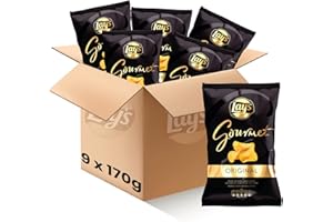 PEPSICO CHEETOS Lay's Gourmet - Patatas Fritas con Sabor Original, Pack de 9 Bolsas de Patatillas Deliciosas e Irresistibles, Snack y Aperitivo, Total: 9 x 170g = 1530 g