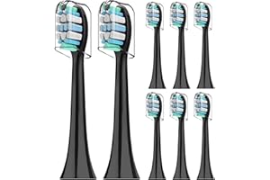 REBEOOL Replacement Toothbrush Heads Compatible with Philips Sonicare Toothbrush, 5500 7900 3100 4300 Plaque Defence Brush Head with Densely Clustered Bristles for Whiter Teeth - Standard Sonic Brush Heads x8