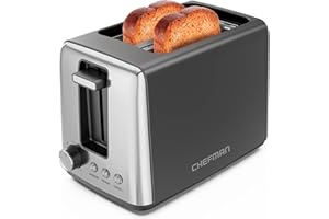 Chefman Toaster 2 Slice, 7 Shade Settings, 3 Cooking Modes, Removable Crumb Tray, Thick Bagel and Bread Toaster, Defrost, Cancel, Black