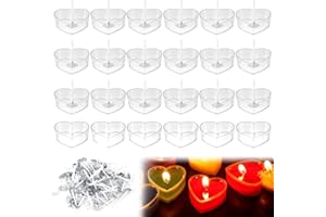 GUOSIYAO Tarros Vacíos para Velas Forma De Redonda 50Pcs Recipientes para Velas 38x18 mm con Mechas para Velas Tarros para Hacer Velas para Decoración De Bbodas Decoración De Mesa De Sala De Estar (39mm*21mm)
