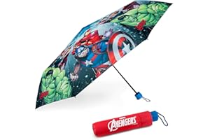 BONNYCO Parapluie Enfant Avengers. Parapluie Pliant Enfant pour Sac, Sac à Dos, Voyage. Mini Umbrella Compact avec Structure Renforcée. Ombrelle Anti Tempete de Poche, Cadeaux Originaux Garcon