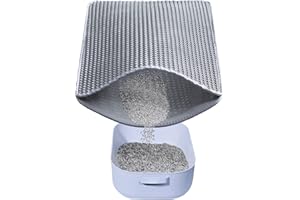 MELEG OTTHON Katzenstreu Matte, Doppelstreu Matte für wasserdichte, Unterleger Waben Design Katzenklo Vorleger,Katzentoilettenauskleidung(Grau) (30 * 40)