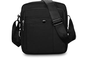 NNOVAT Borse a spalla da Uomo, Borse Messenger, Borse per Tablet PC, Borsa a tracolla, Borsello,Per lavoro e scuola, nero