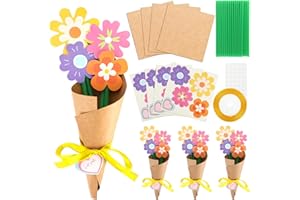 DPKOW Kit de 8 ramos de flores para hacer tú mismo, manualidades para el regalo día de la madre originales regalos para Maestra Profesora, ramos de flores de papel para el día del padre regalos